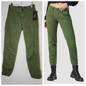 NWT Mavi Green Ivy Slim Cargo Jogger Pants Soft Cotton Twill Women's Size 24